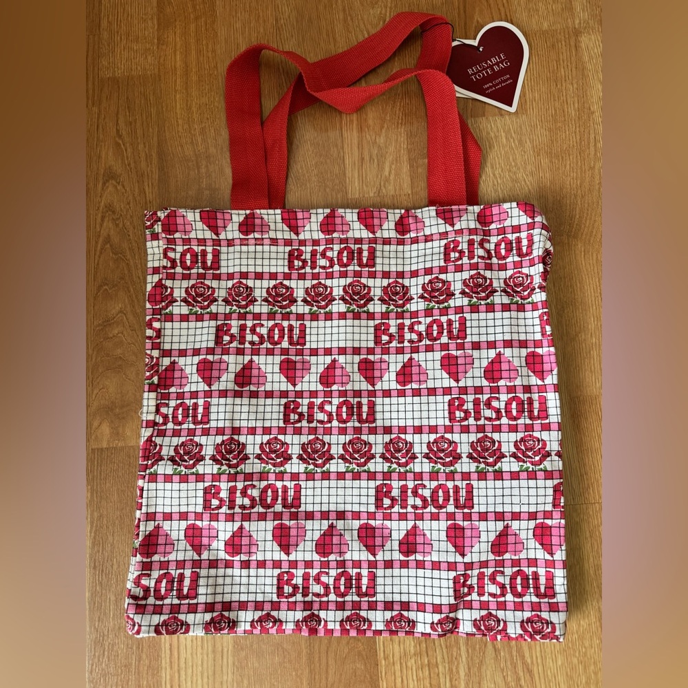 Tile Reusable tote bag Bisou love
